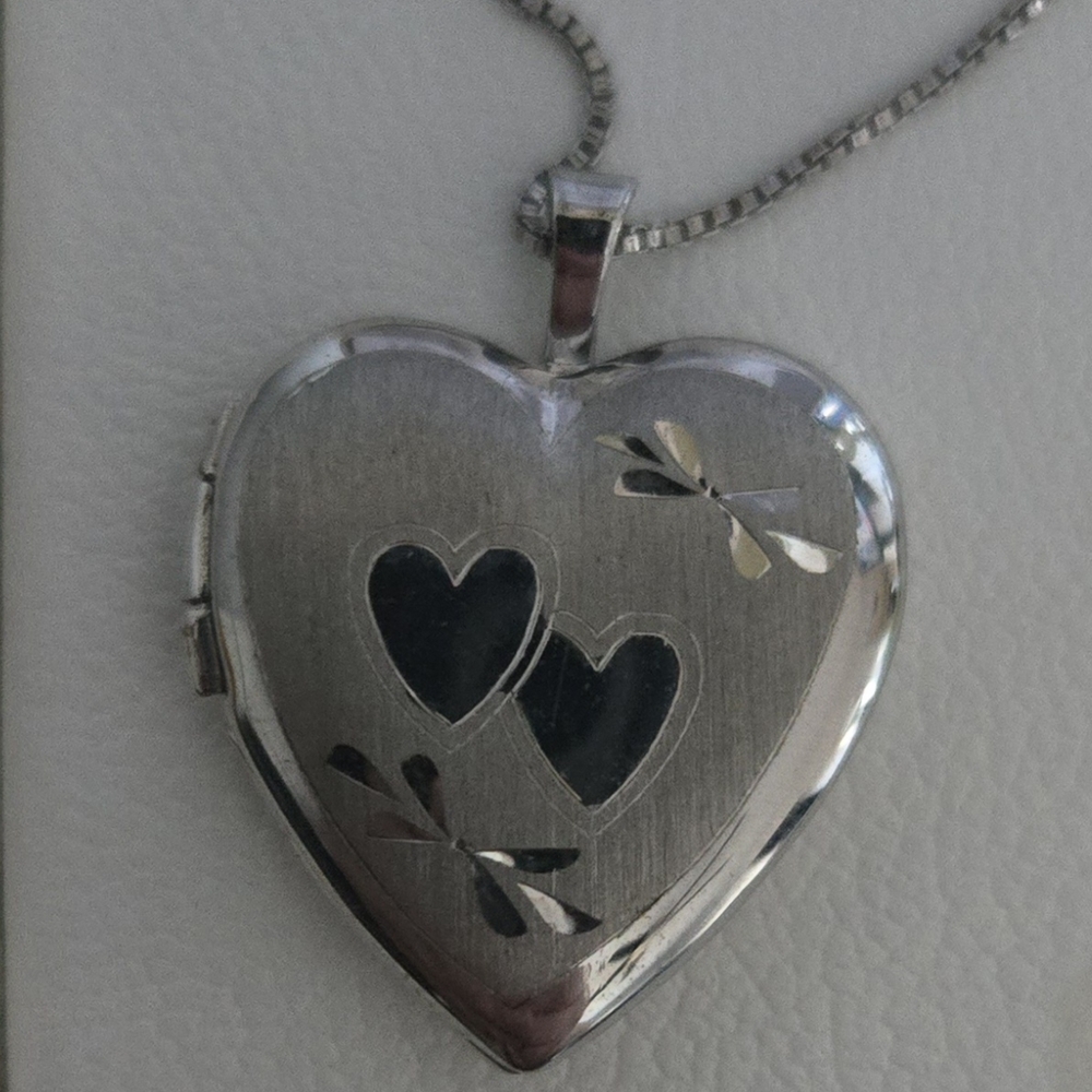 Silver Heart Locket Necklace